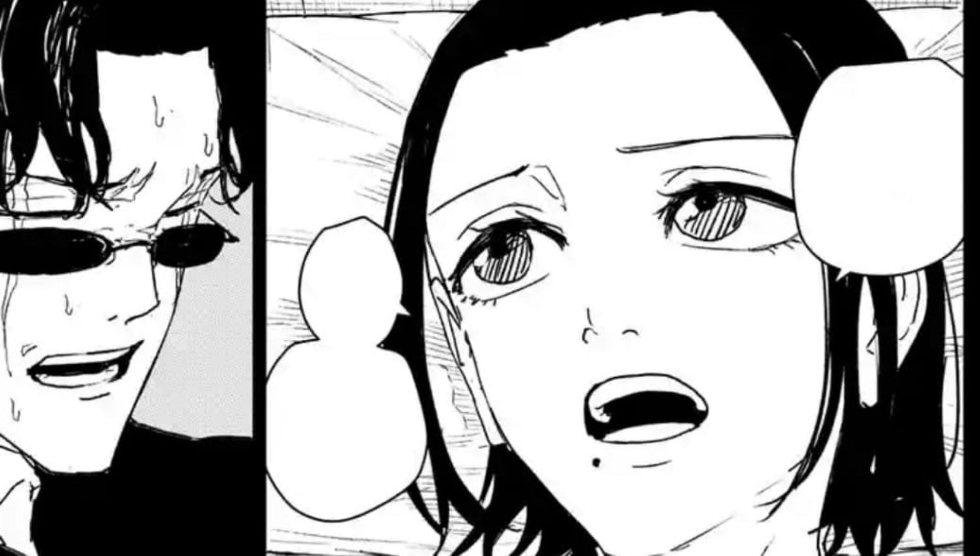 Samura and Inori in the manga (Image via Shueisha)